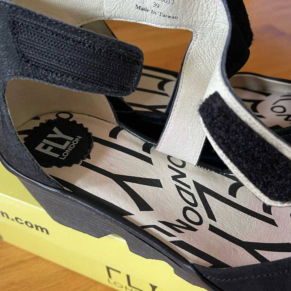 FLY LONDON PIA T Cupido/Mousse Black ankle strap shoe, women’s size 39 - Picture 4 of 10